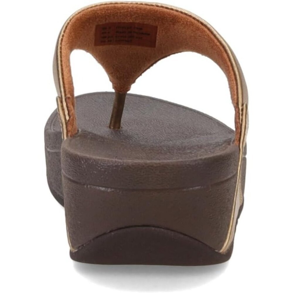 Women's Flip-Flop Thong Sandals Bronze Leather Classic Comfort Slip On Shoes - Picture 5 of 7